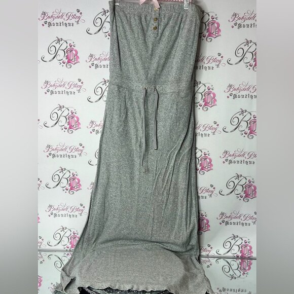 Juicy couture dress strapless terry cloth towel buttons Elegant Gray Maxi Dress